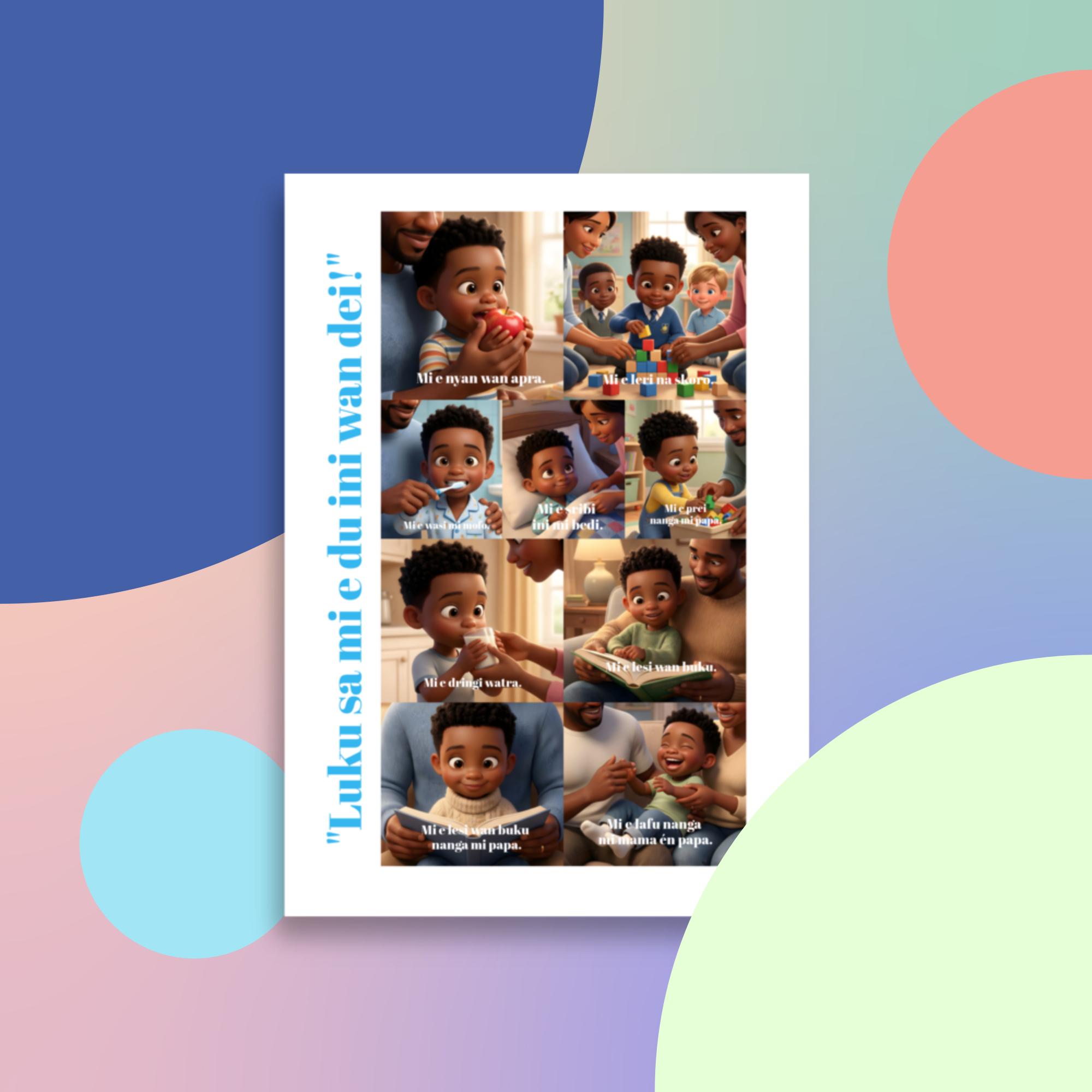 Surinaamse Kinder Poster voor Meisjes "Luku Sa Mi Du Ini Wan Dei!" - Afbeelding 2