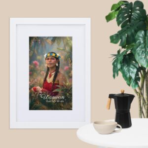 Surinaamse Odo "Wanwan bun lobi de ete." Ingelijste matte poster met mat frame (cm)