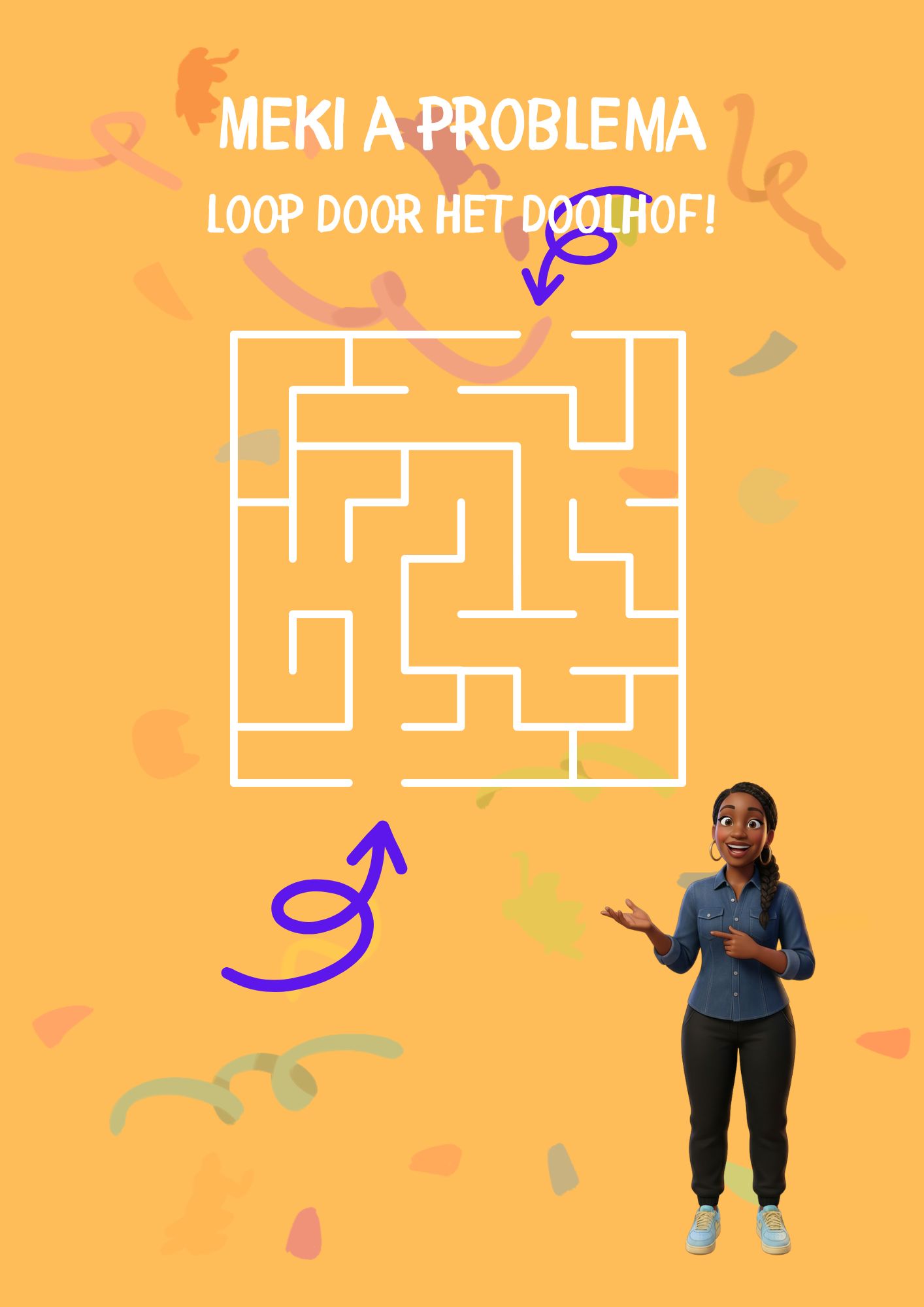 kinderboek met Surinaamse woorden, spellen en oprdrachten