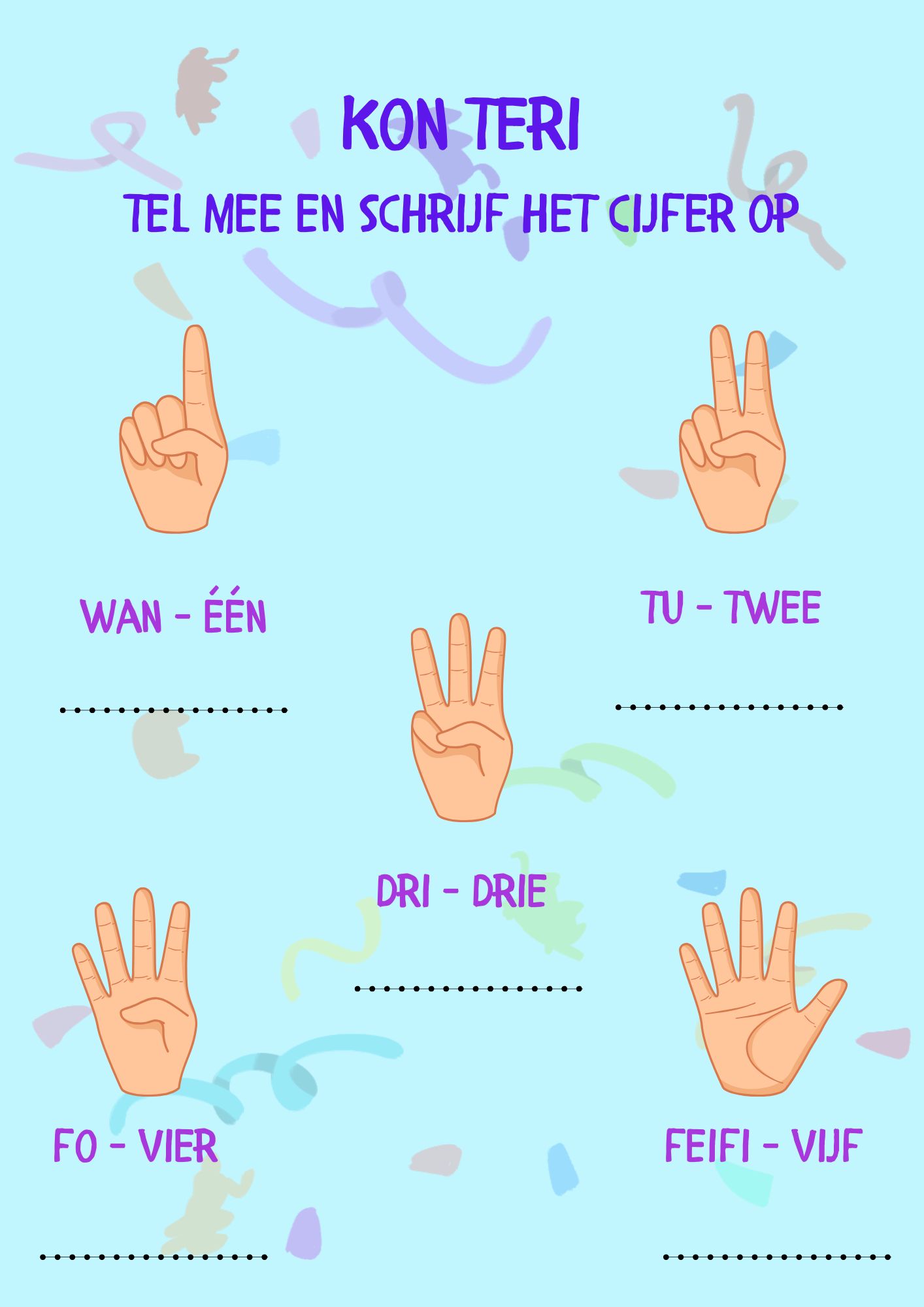 Kinderboek - Wan Buku Gi Den Pkin | Kinderboek met Tellen, Spelletjes in het Surinaams - Afbeelding 2