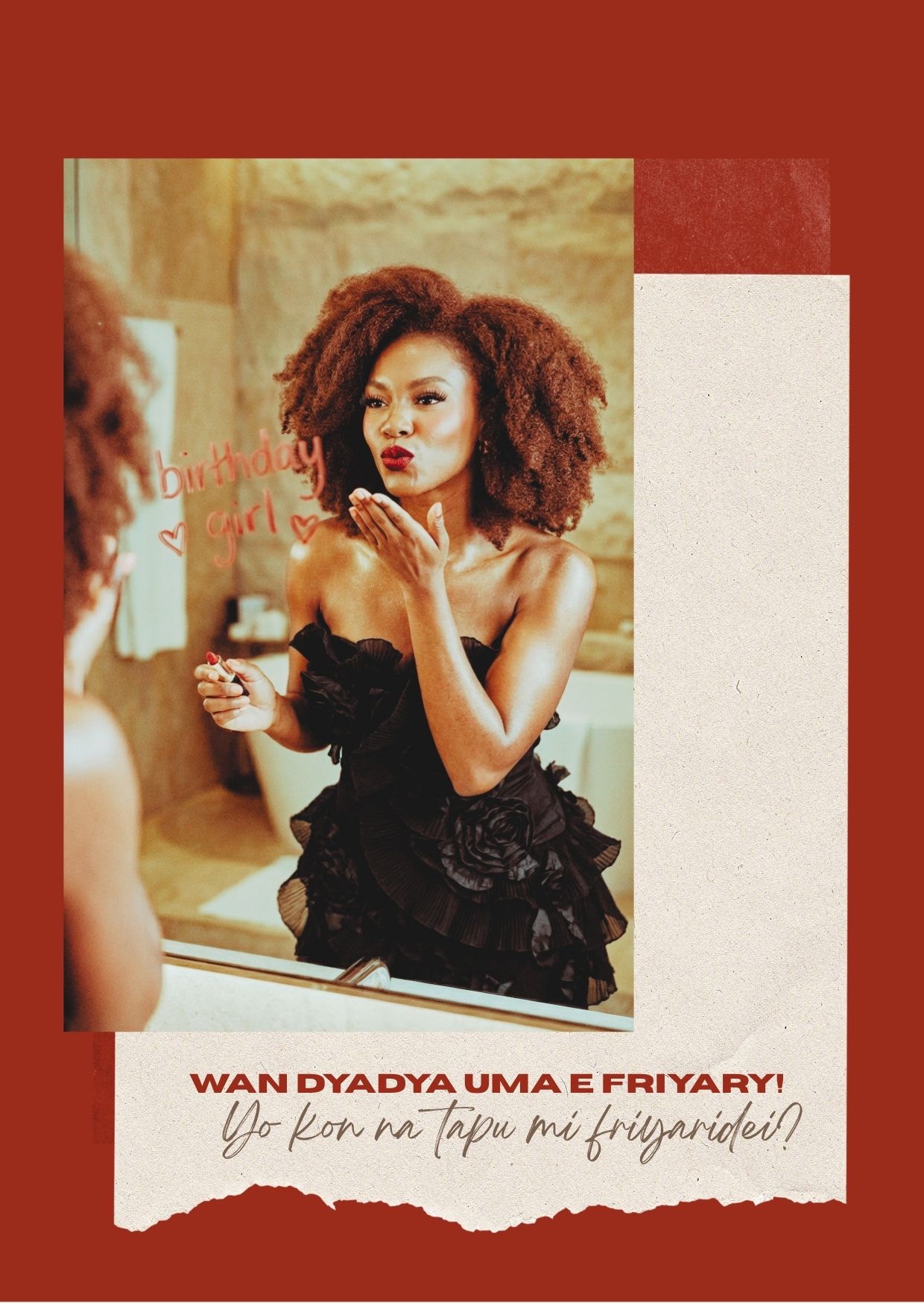 Wenskaart - Friyari | Wenskaart met Surinaamse zin "Wan dyadya uma e friyary!"